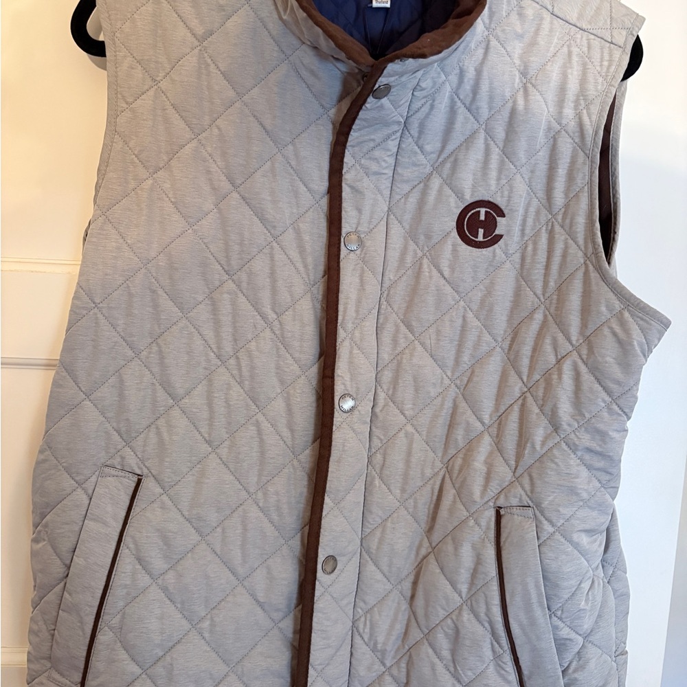 Peter Millar Quilted Light Gray Vest